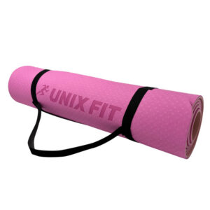 Коврик для йоги и фитнеса UNIX Fit (180 х 61 х 0,6 см, двусторонний, двуцветный, розовый)