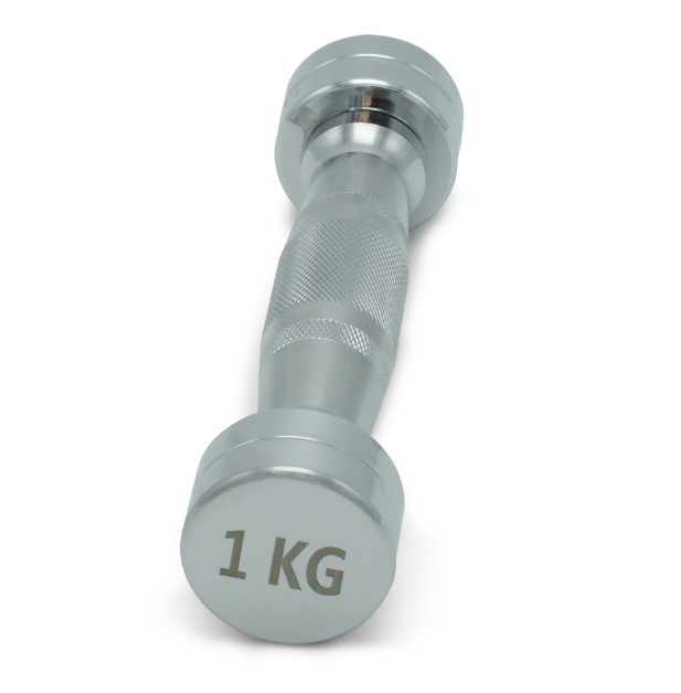 Гантели UNIX Fit PRO круглые, хромированные (1 кг, 2 шт) — изображение 3